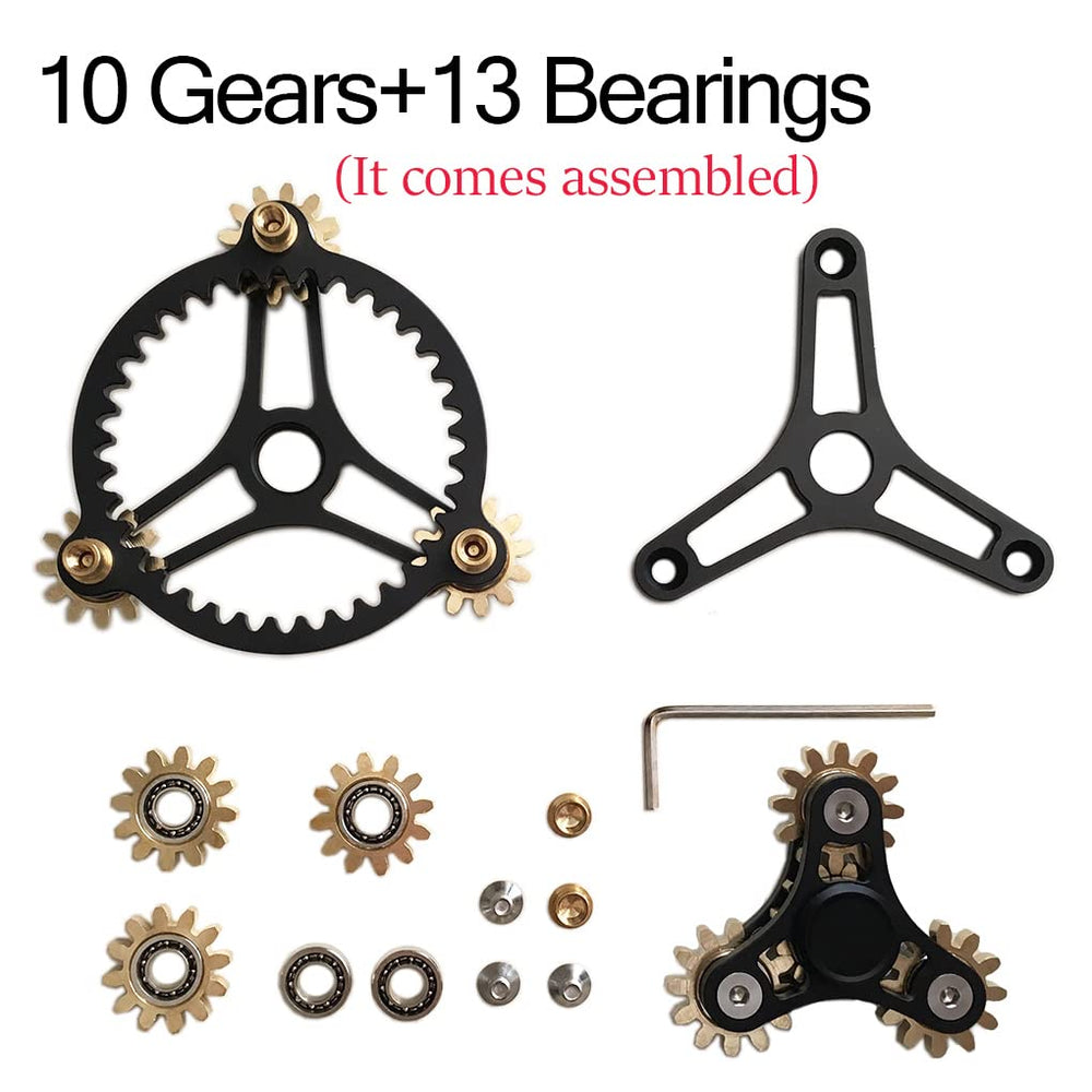 Bitopbi Pure Brass Spinner in motion illustrating long spin time