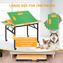 BittPicc Puzzle Table with wheels enables easy, mobile puzzle setup.