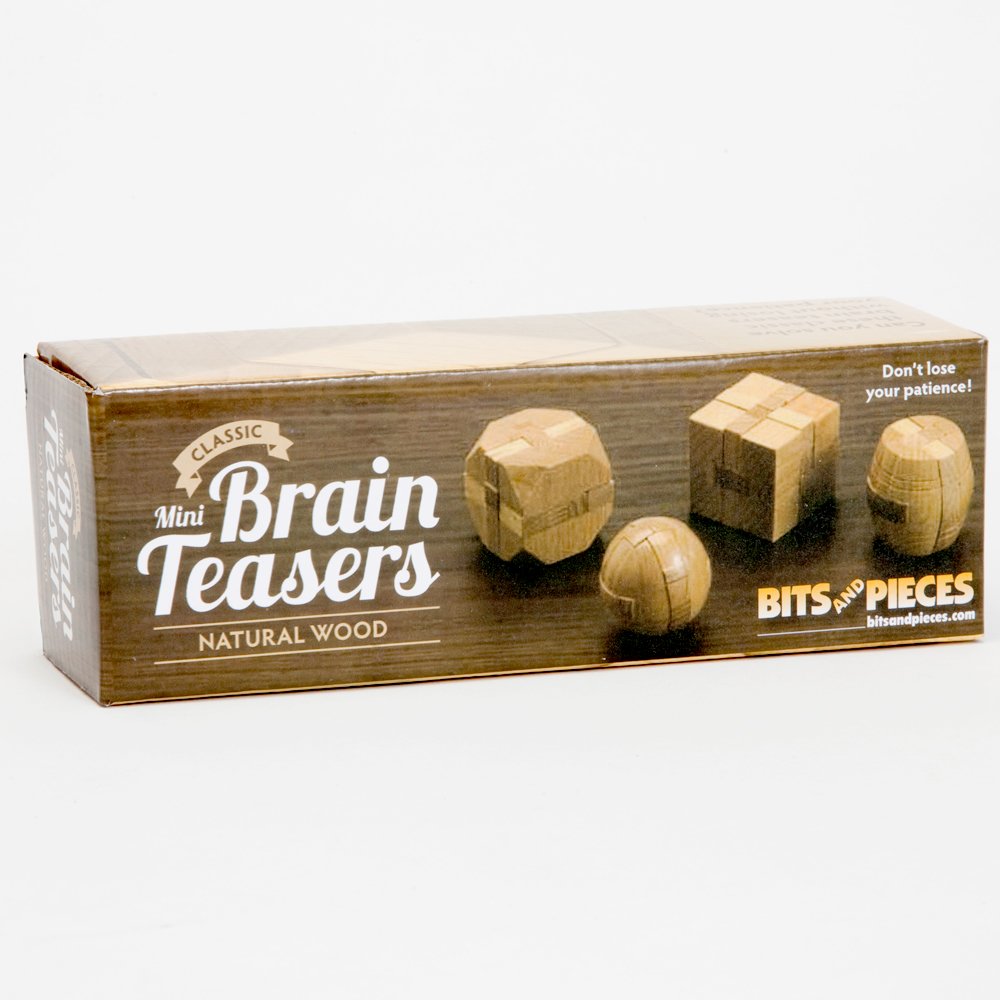 Bits and Pieces light-stained wood puzzles handle comfortably
