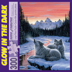 Bits and Pieces snowy winter scene with wolves for mindful puzzling