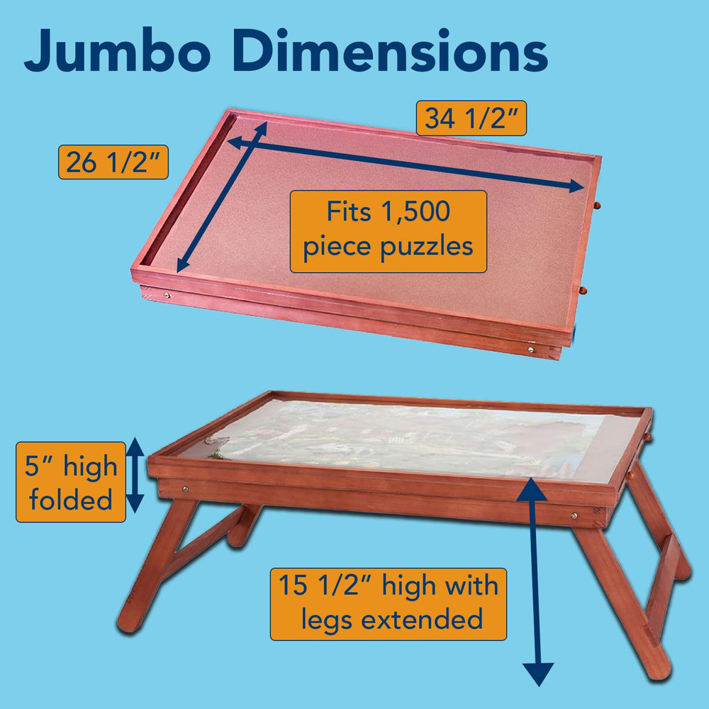 Bits and Pieces solid wood frame provides a stable, flat work surface.