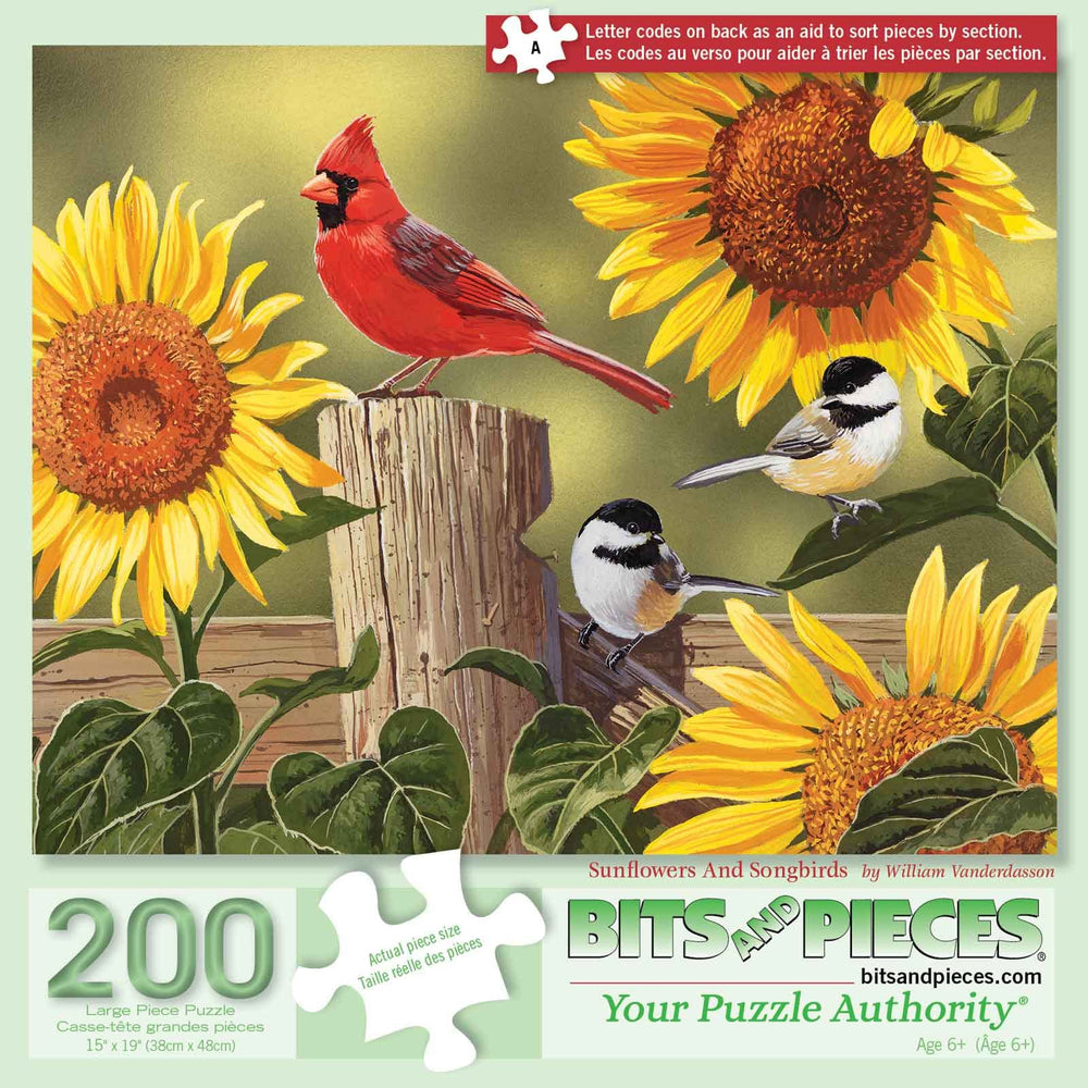 Bits and Pieces artwork by William Vanderdasson, large-piece design ideal for family puzzle time.