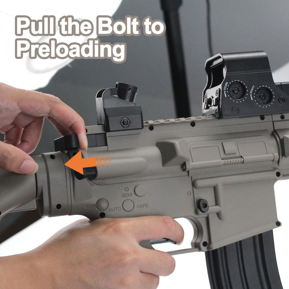BIU BLASTER 30-Inch Gel Ball Blaster quad-rail design supports flashlights and grips for enhanced control.