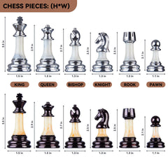Walnut-finish chessboard surface by BIVOMON, smooth and stylish.