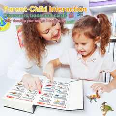 BIWASE dinosaur toy play cards align with each corresponding dinosaur image.