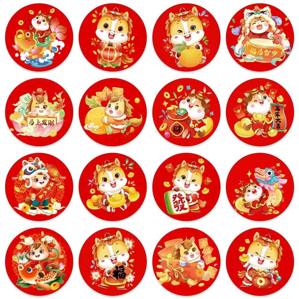 BIZIBAFF 160pcs Lunar New Year stickers for candy wrappers and gift tags.