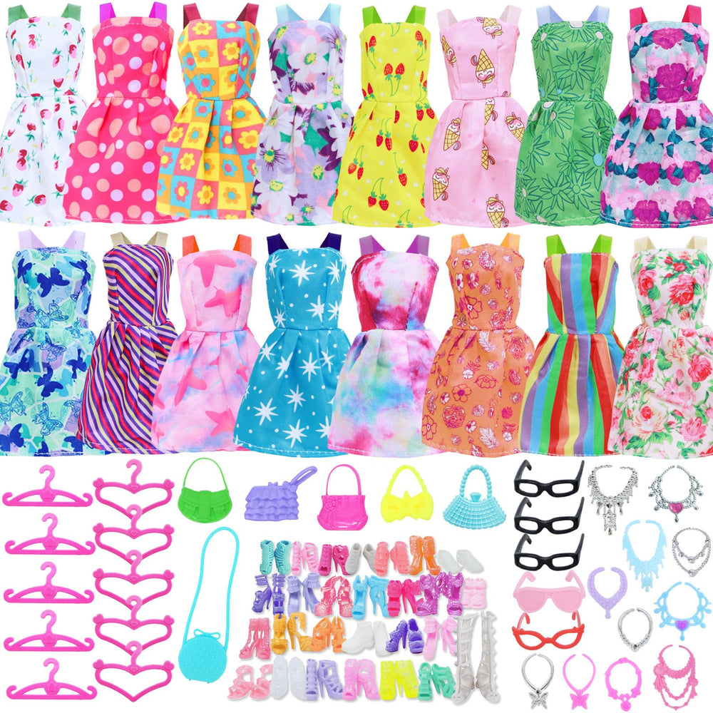 BJDBUS doll clothes 42pcs set for imaginative dress-up play