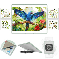 BJPuzT 1500-piece rotating puzzle table showing 3-in-1 setup for versatile puzzling.