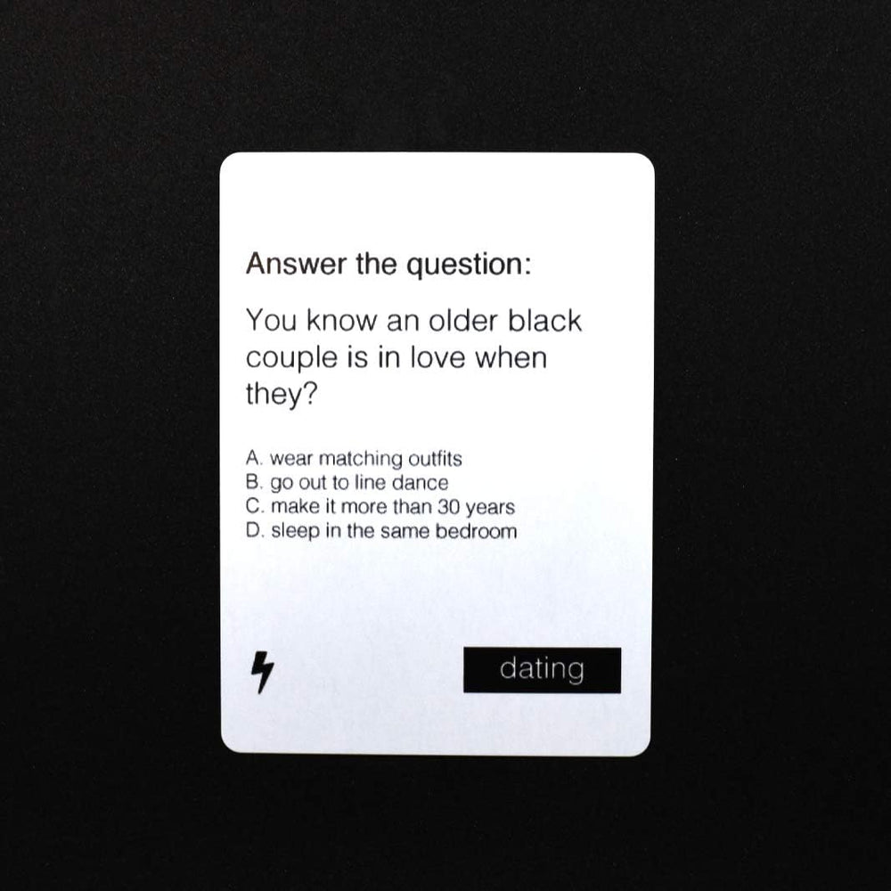 Correct answer cards laid out for competitive rounds