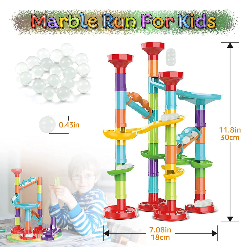 Blacka Marble Run Set glass marbles for tactile sequencing