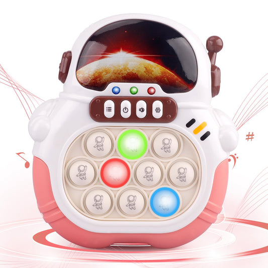Blackma fast push light up fidget toy in pink astronaut design for hands-on fun.