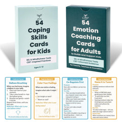 Blavvennt Coping Skills Cards for Kids calm prompts for independent practice at home or school.