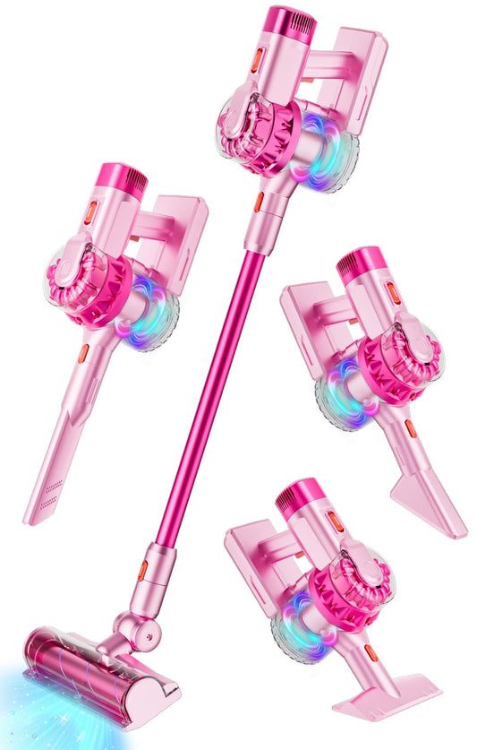 BLAXTEM 4-in-1 kids vacuum pink ready for pretend play