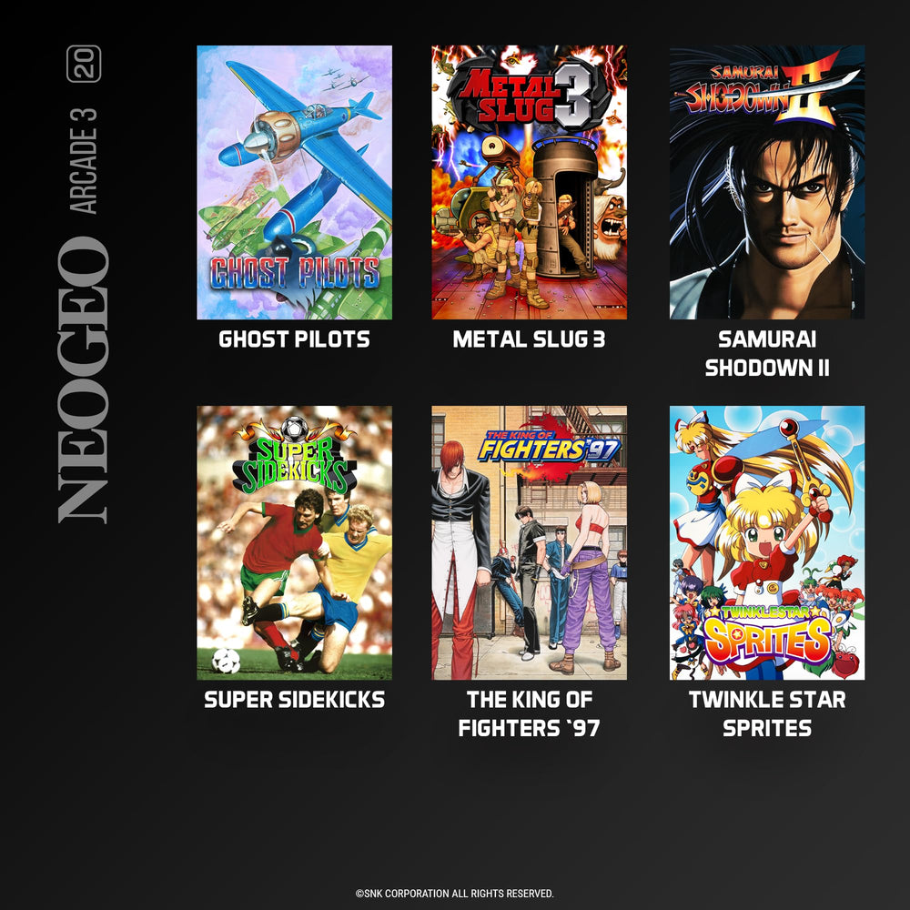 Blaze Evercade NEOGEO Arcade 3 logo detail highlighting brand heritage for display-worthy retro collection.