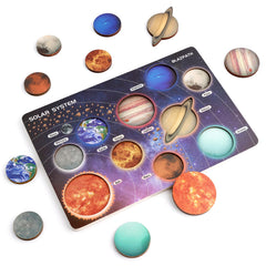 BLAZPATH solar system wooden puzzle with planet pieces for hands-on space learning