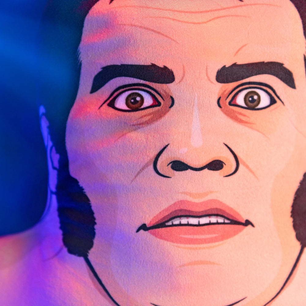 Bleacher Creatures Andre the Giant Bleacher Buddy packaging highlights gift-ready presentation.