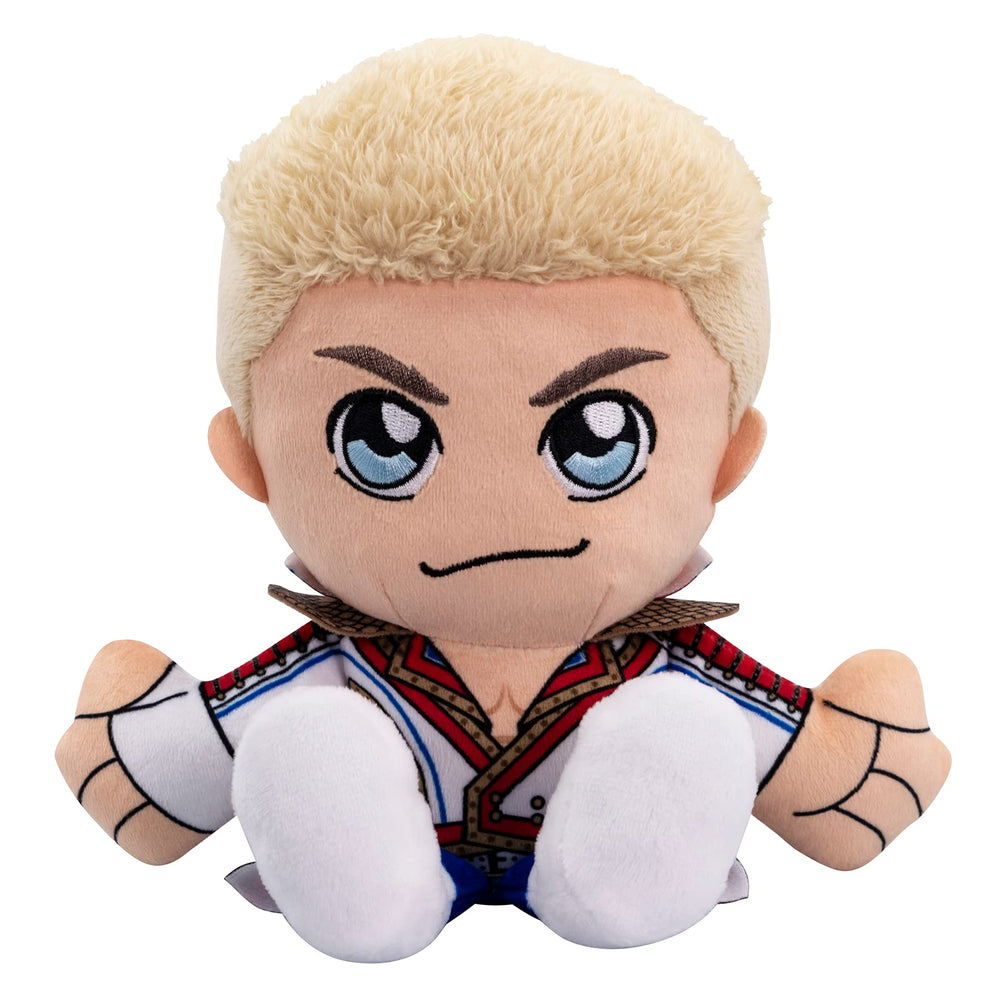 Bleacher Creatures Cody Rhodes 8-inch Kuricha plush sitting for fan display.