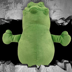 Close-up of Doop plush face and expression
