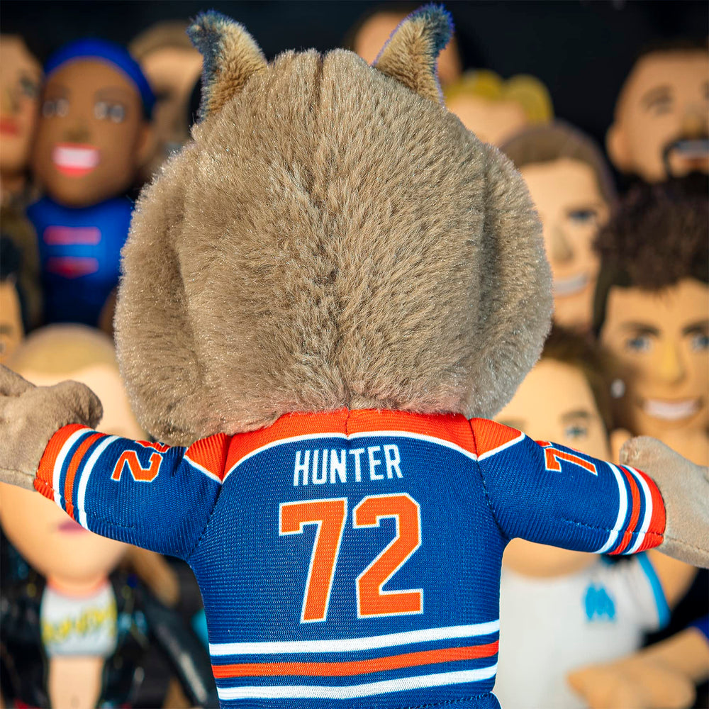Bleacher Creatures Edmonton Oilers Hunter 10 close-up eyes convey lively mascot expression