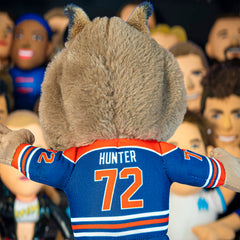 Bleacher Creatures Edmonton Oilers Hunter 10 close-up eyes convey lively mascot expression