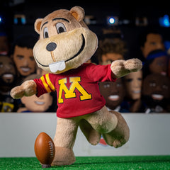 Bleacher Creatures Goldy Gopher plush back view highlighting durable stitching