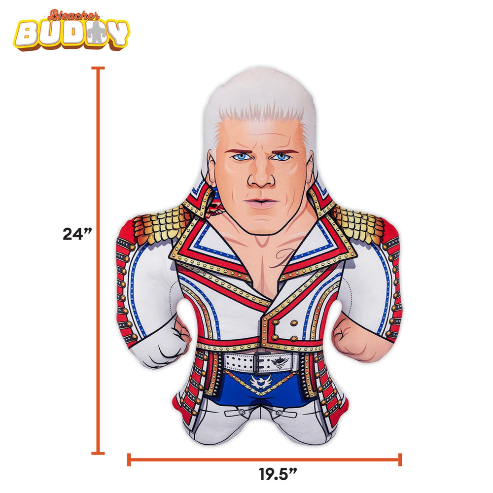 Bleacher Creatures WWE Cody Rhodes plush back view, full height detail