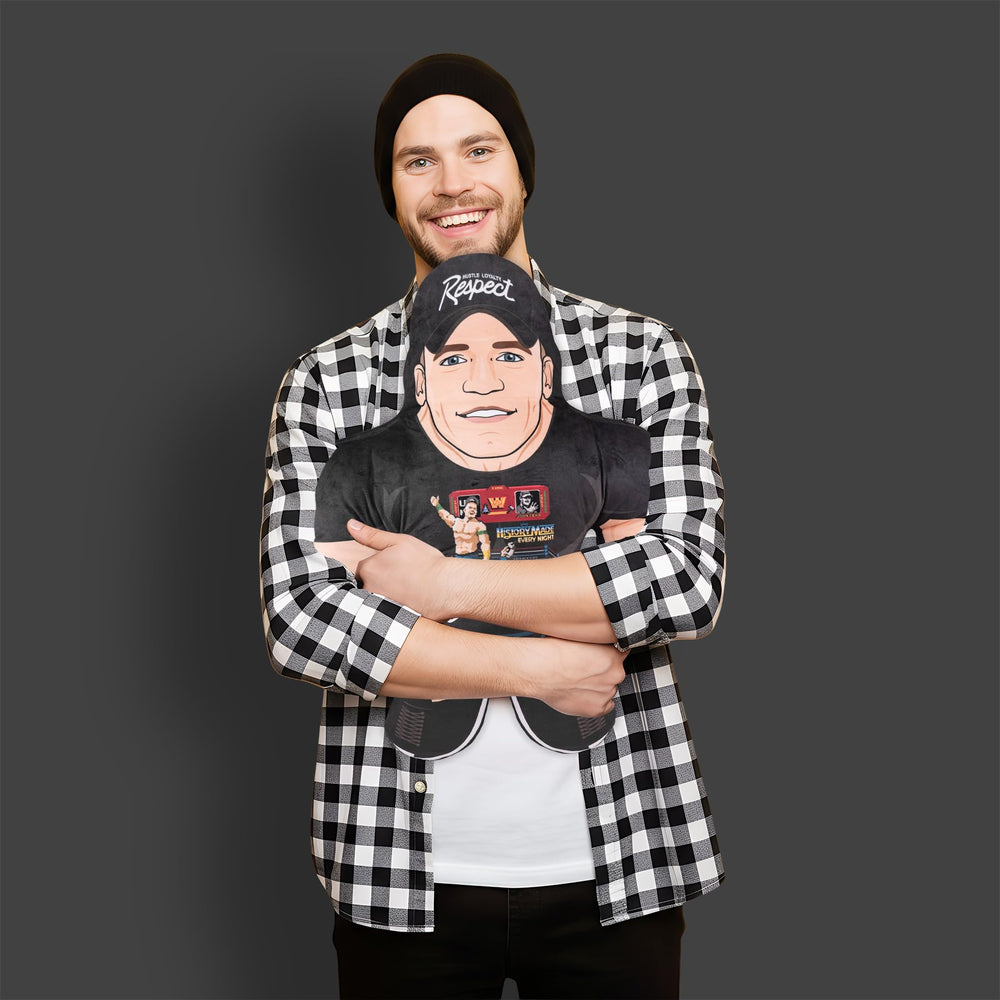 Bleacher Creatures John Cena 24-inch plush side view for dynamic shelf display.