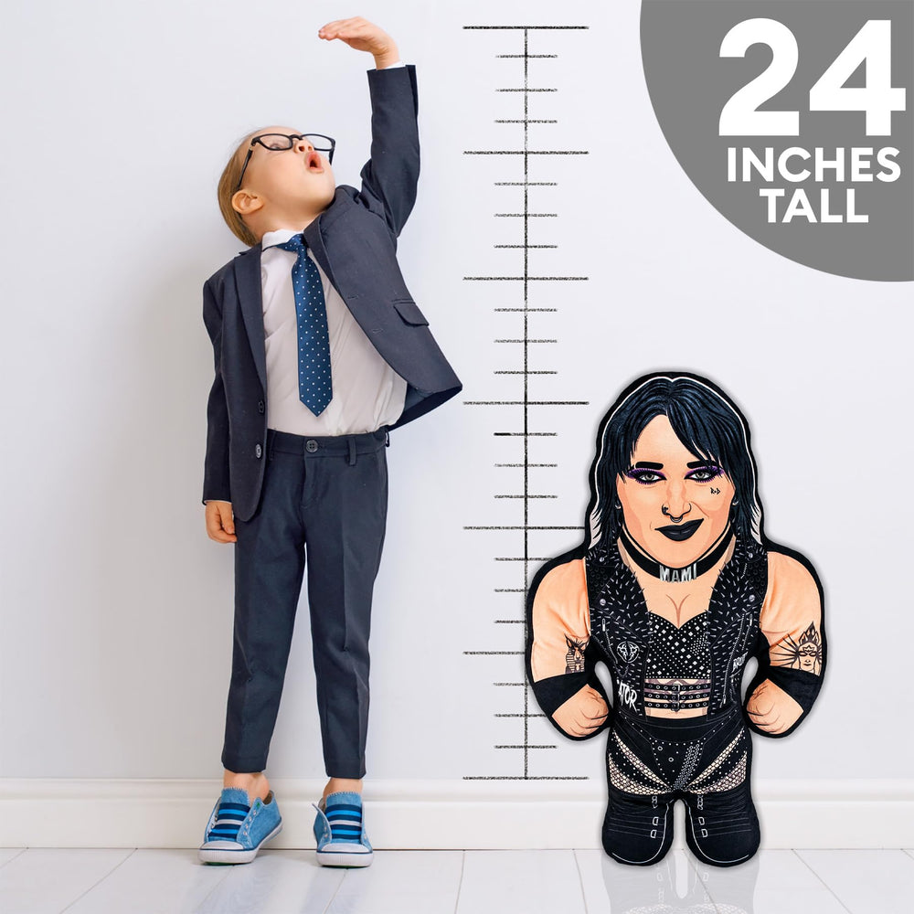 Bleacher Creatures WWE Rhea Ripley plush, collectors item for display and play.