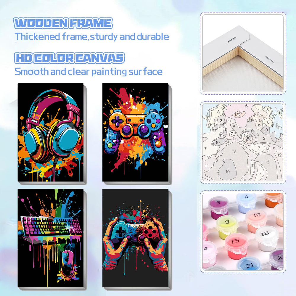 Bleihum acrylic paints four-color palette with vibrant, fast-drying hues.