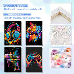 Bleihum acrylic paints four-color palette with vibrant, fast-drying hues.