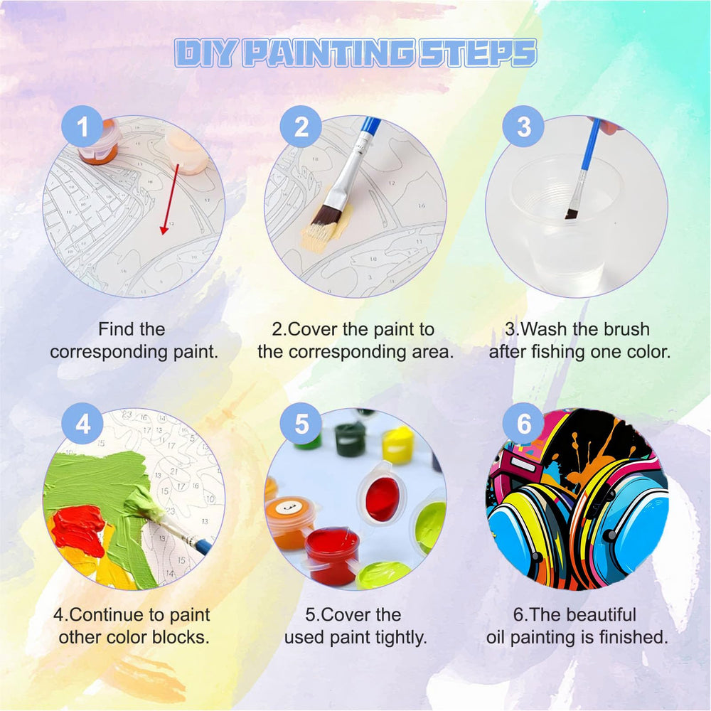 Bleihum frame included with paint by numbers kit for easy hanging.