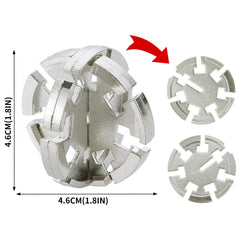 Bling Musae three-piece puzzle close-up, safe non-toxic metal with smooth feel.