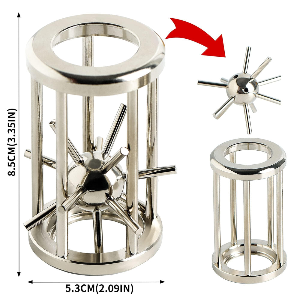 Bling Musae metal brain teaser interlock close-up demonstrates tactile puzzle coils for problem-solving.