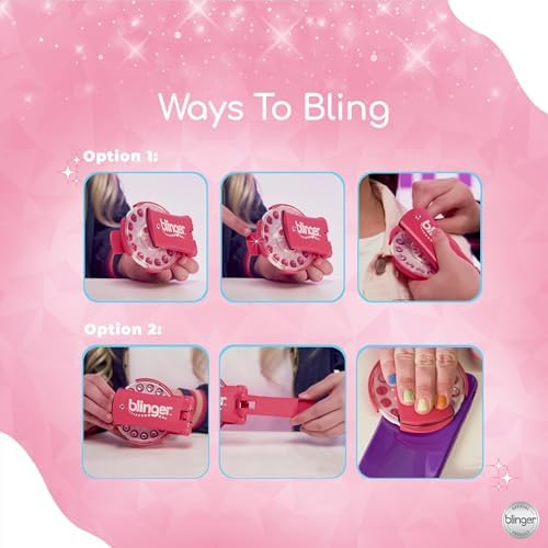 Applying rhinestones to hair with lasting hold using Blinger.