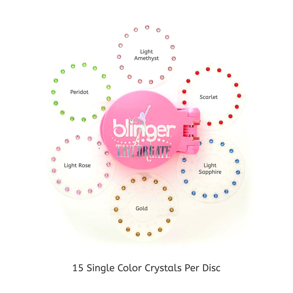 blinger Reflections six-color crystal discs provide color options for personalized styling