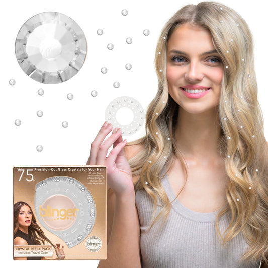 Blinger Shimmer Crystal refill with 75 crystals for hair glam