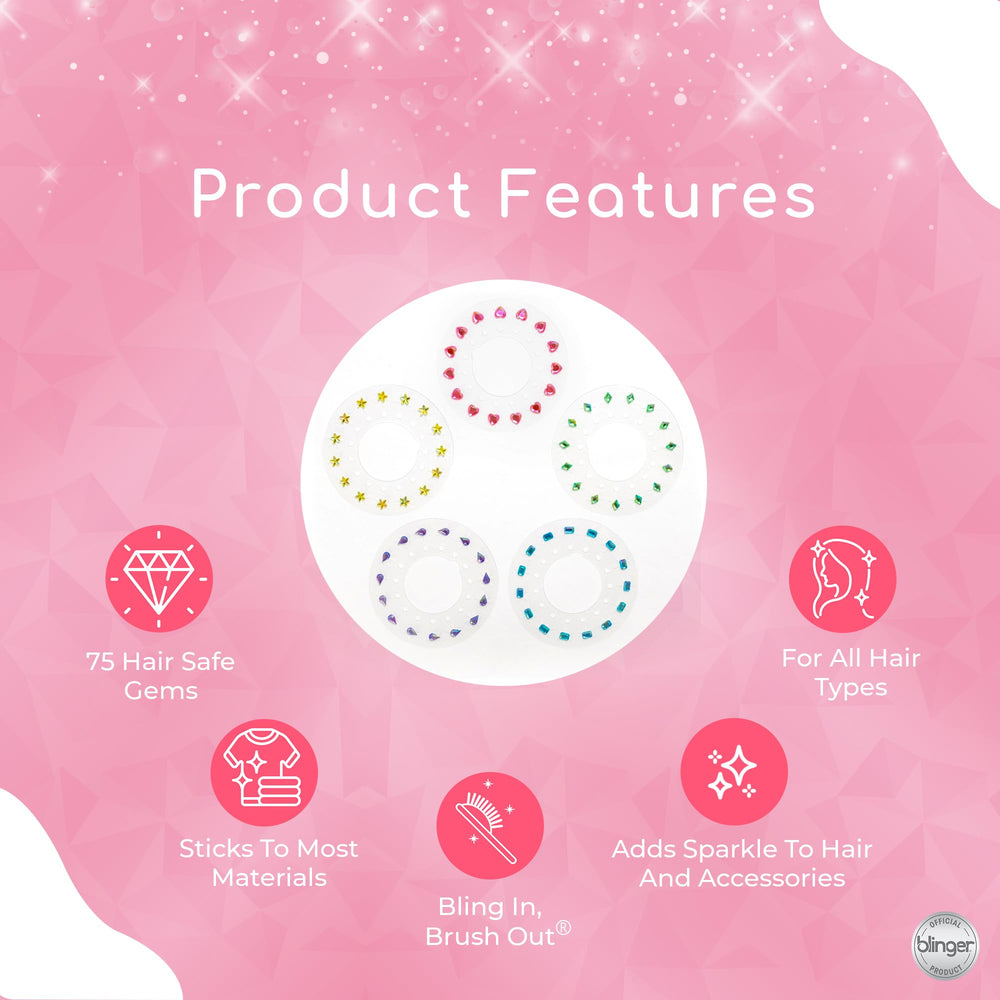 Blinger sparkle discs Princess refill set for easy tool-based bling customization.