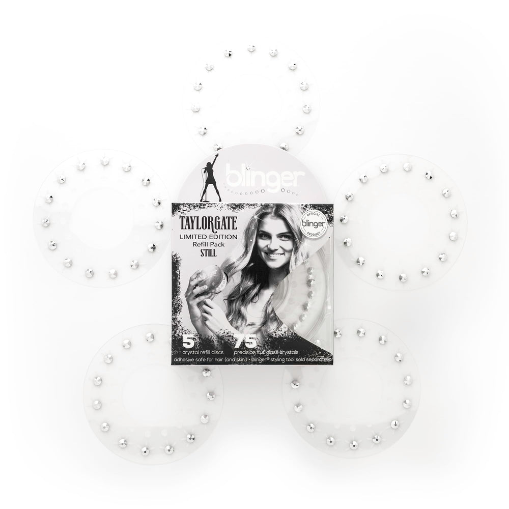 blinger Still hair-safe adhesive crystal detail emphasizes gentle removal and hair-friendly wear