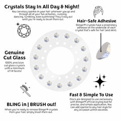 Blinger White Opal 4mm crystals detail for hair adornment