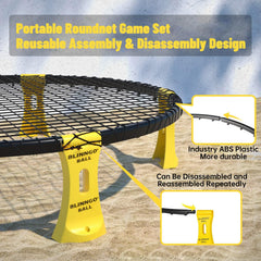 Blinngo Roundnet competition net enables skillful, zero-bounce gameplay.