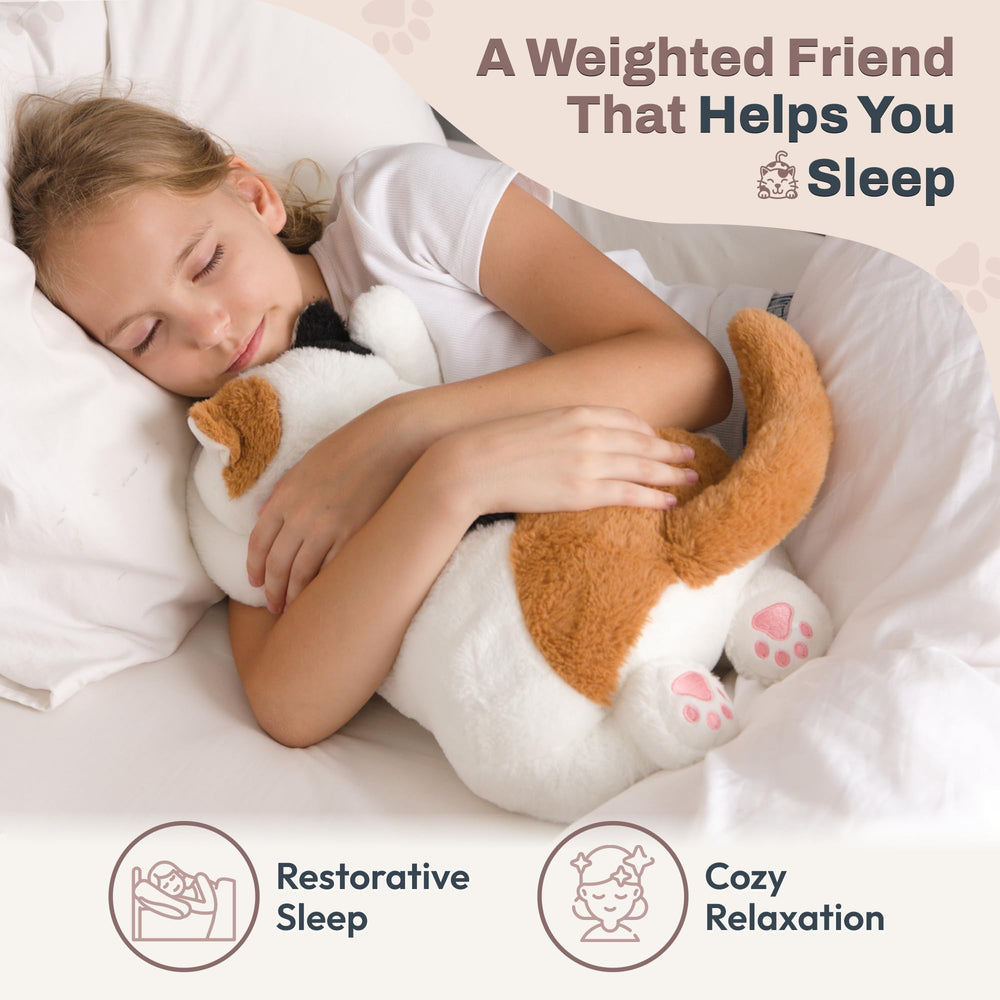 Removable weight bag lets Bliss World plush be heated or cooled for comfort.