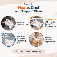Safety eyes and nose on Bliss World plush reduce small-part hazards.