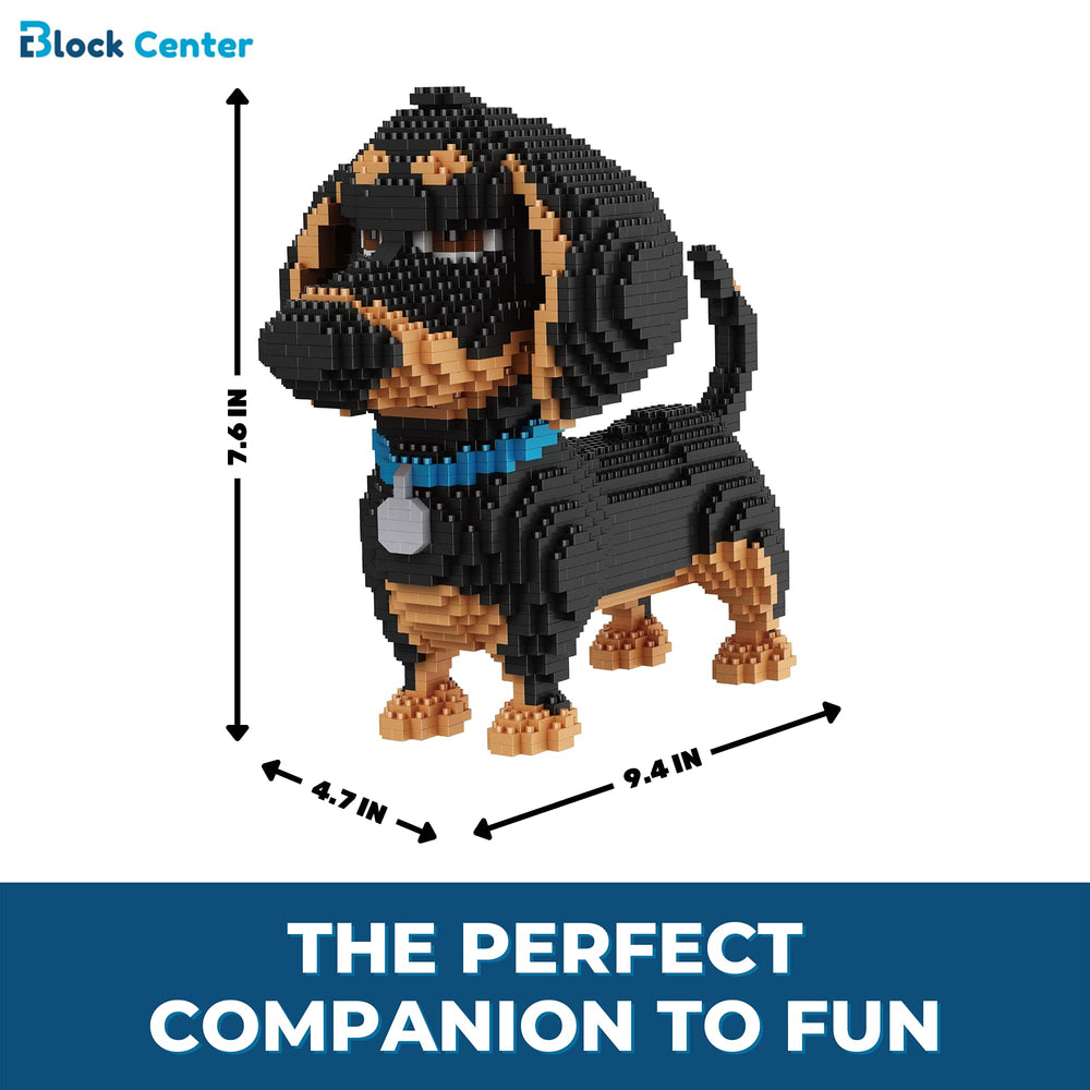BLOCK CENTER Dachshund 3D puzzle side profile highlighting authentic silhouette