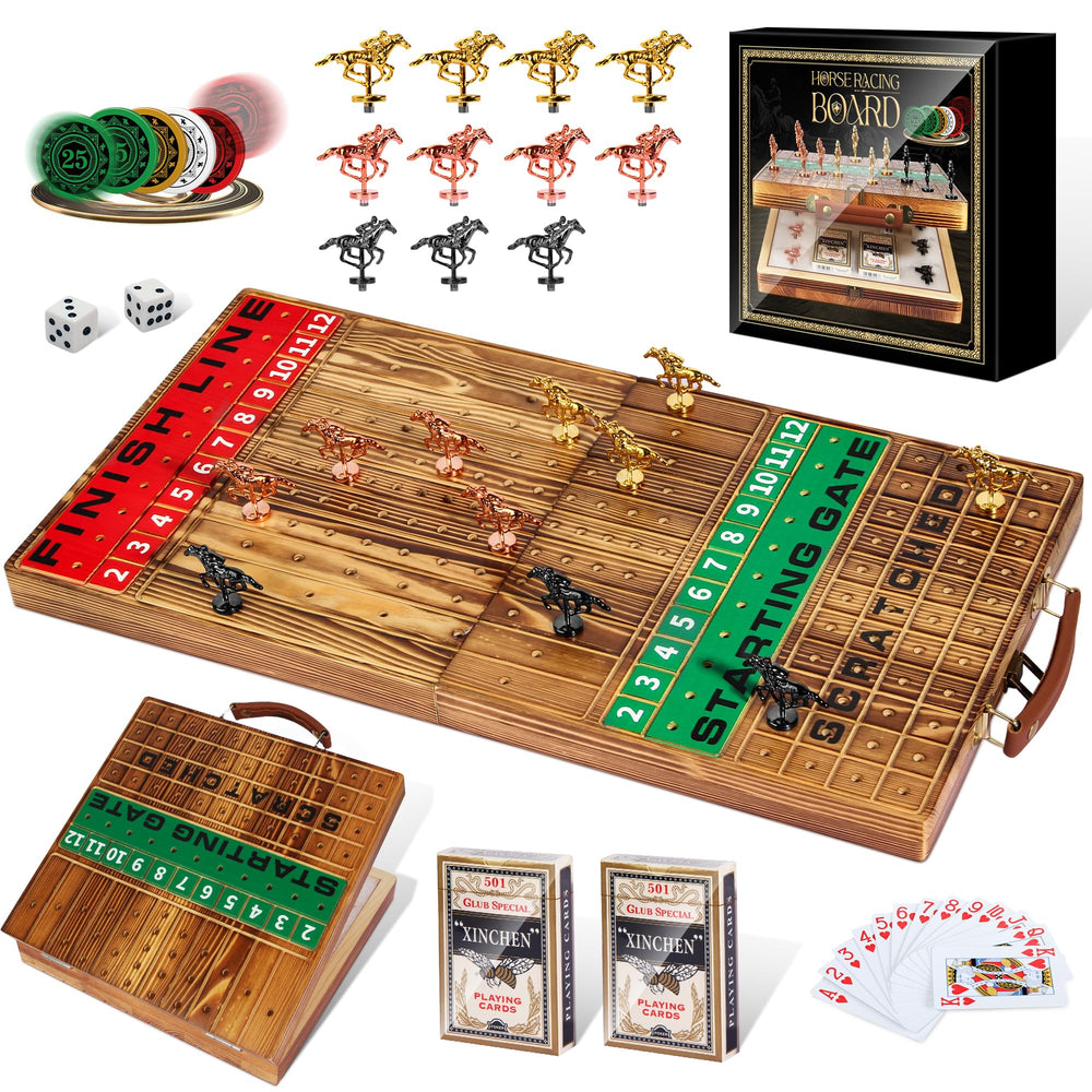 BlockstarterX foldable horse race board open for portable play