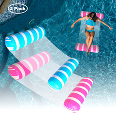 BLOFUN water lounger blue-white floats on water for relaxing sunbath
