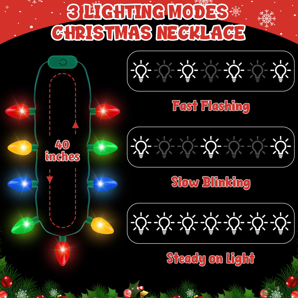Blowata 6pc Christmas light necklaces for vibrant party looks.