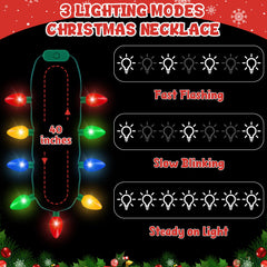 Blowata 6pc Christmas light necklaces for vibrant party looks.