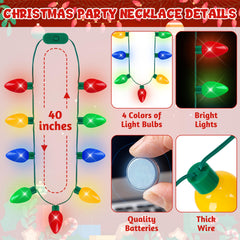 Blowata Christmas Necklace displaying colorful bulbs for playful holiday style