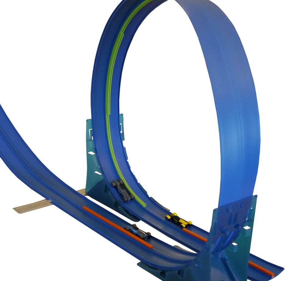 Blu Track racers included with the set for immediate two-player action