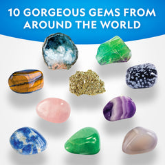 Blue Marble Gemstone Dig Kit excavation tools in action during digging.
